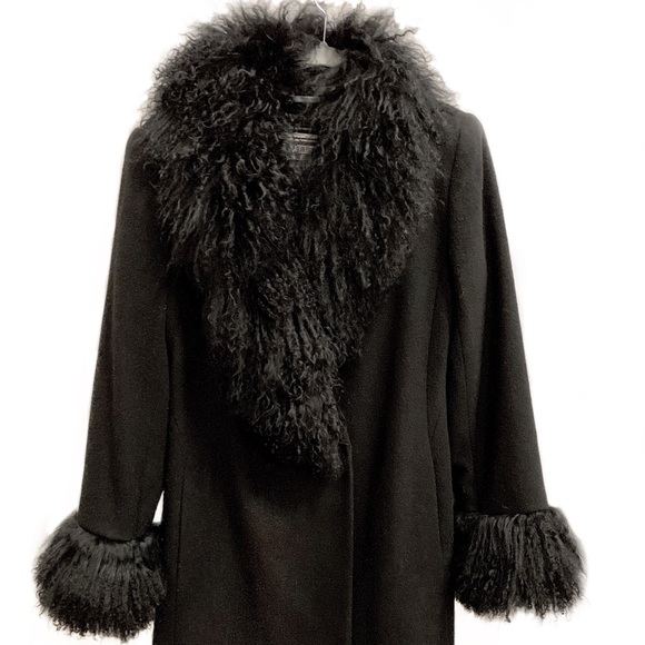 Marvin Richards Jackets & Blazers - Marvin Richards lambswool black coat w alpaca trim